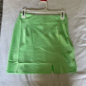 Lime green mini skirt